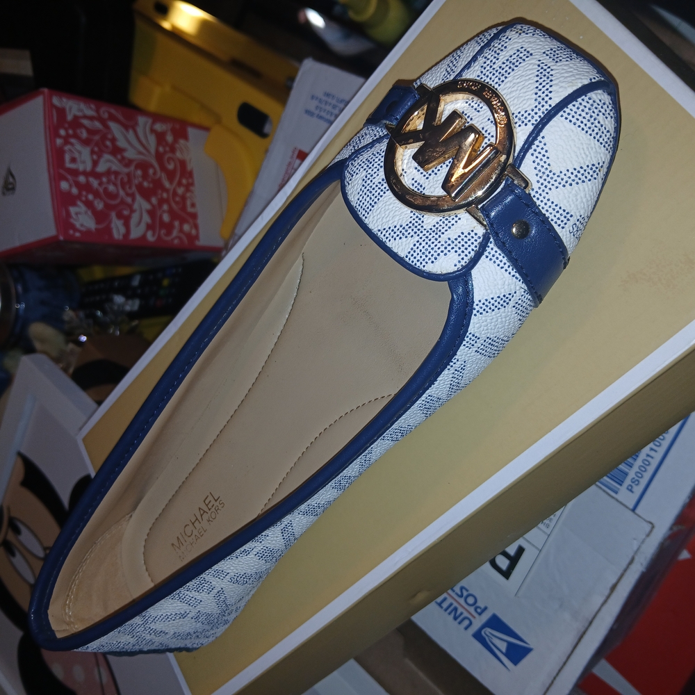 Michael Kors Blue and White Women's Loafers